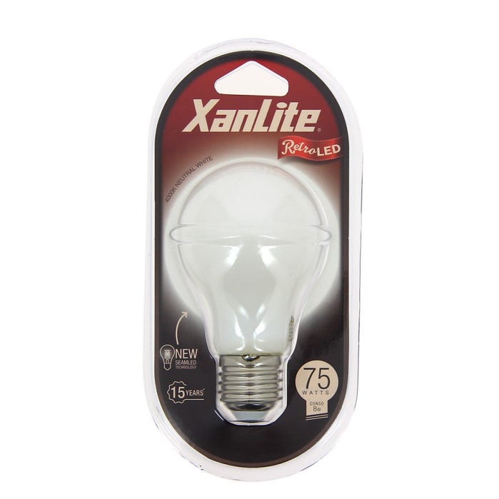 Xanlite - Ampoule à filament LED A60, culot E27, 8W cons. (75W eq.), lumière blanche neutre - RFE1055GOCW 4