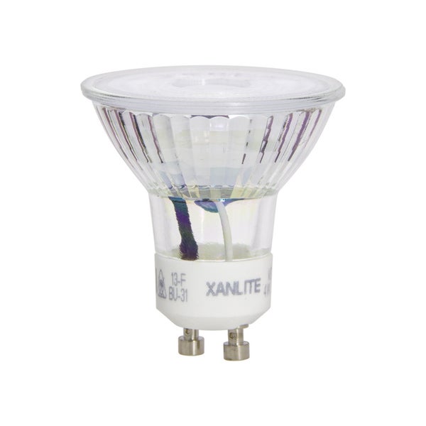 Ampoule LED spot, culot GU10, 4,5W cons. (35W eq.), lumière blanc chaud, angle focalisé 0