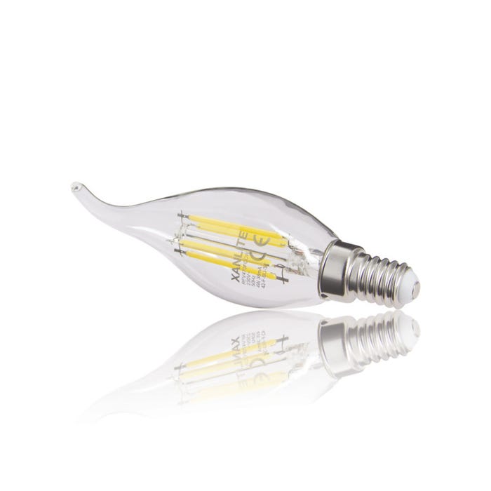 Xanlite - Ampoule à filament LED flamme coup de vent, culot E14, 4W cons. (40W eq.), lumière blanche neutre - RFV470FCCW 4