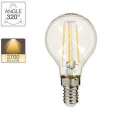 Ampoule à filament LED P45, culot E14, 4W cons. (40W eq.), lumière blanc chaud 4