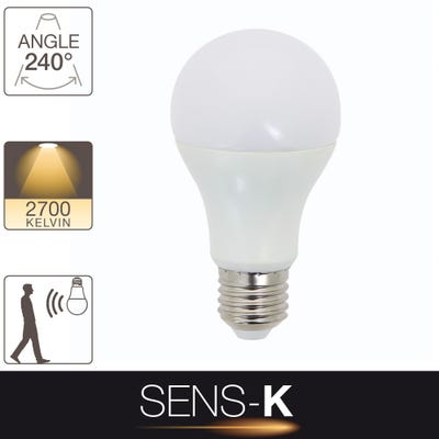 Ampoule LED , culot E27, 11W cons. (60W eq.), lumière blanc chaud et détecteur de mouvement 3