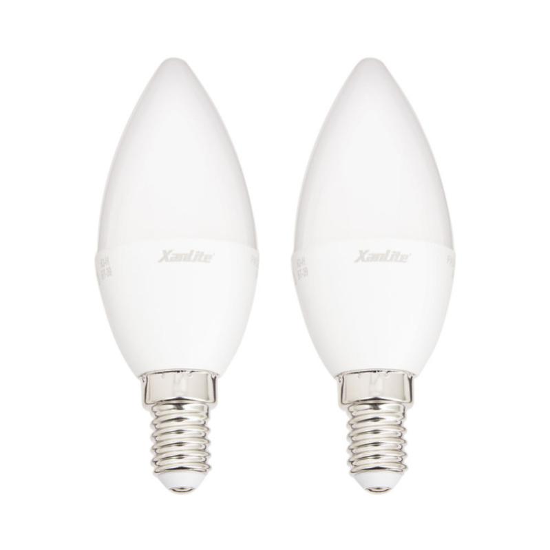 Xanlite - Ampoule LED flamme, culot E14, 5W cons. (40W eq.), lumière blanc neutre - PACK2EV470FCW