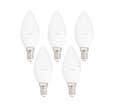 Xanlite - Lot x5 Ampoules LED flamme, culot E14, 5,5W cons. (40 W éq), lumière blanc chaud - PACK5EV470F