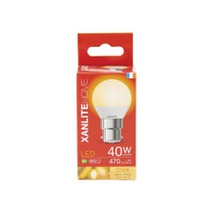 Ampoule LED P45, culot B22, 5,3W cons. (40W eq.), lumière blanc chaud 4