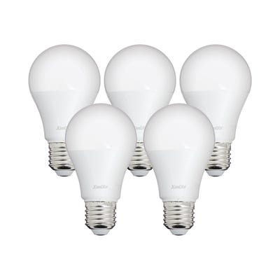 Lot x5 Ampoules LED standard, culot E27, conso 9W, eq. 60W, blanc neutre 0