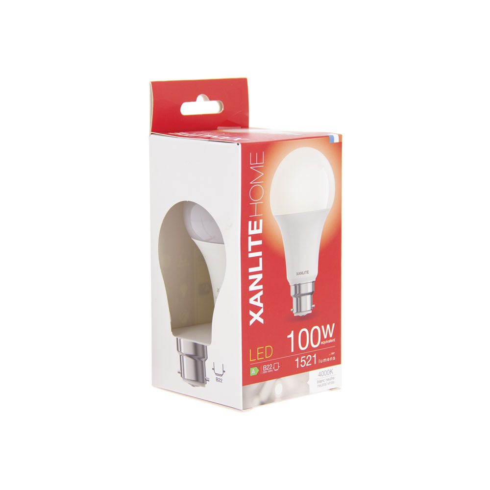 Xanlite - Ampoule LED standard, culot B22, 14,2W cons. (100W eq.), lumière blanche neutre - EB1521GCW 3