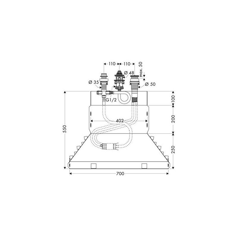 Hansgrohe Combiné mitigeur 3 trous. Corps d'encastrement pour montage sur bord de baignoire (13437180) 1