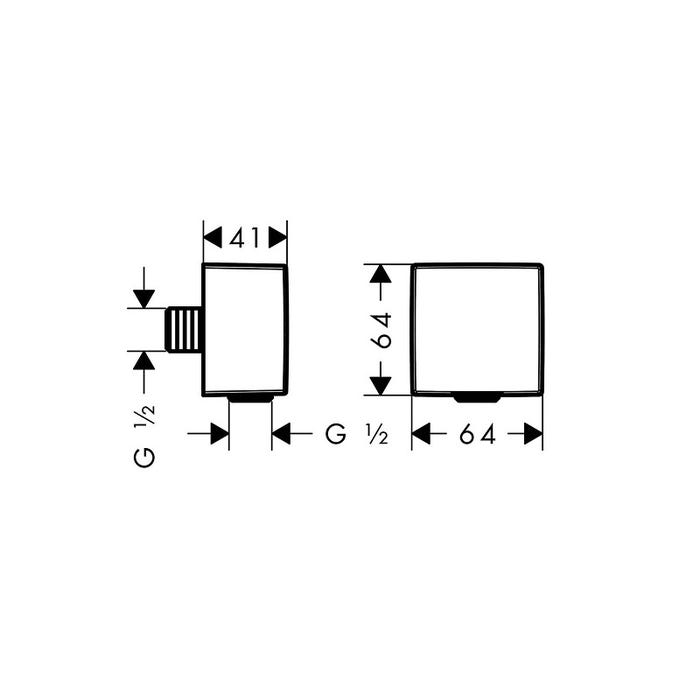 Hansgrohe FixFit Coude de raccordement Square avec clapet anti-retour, Doré poli (26455990) 1