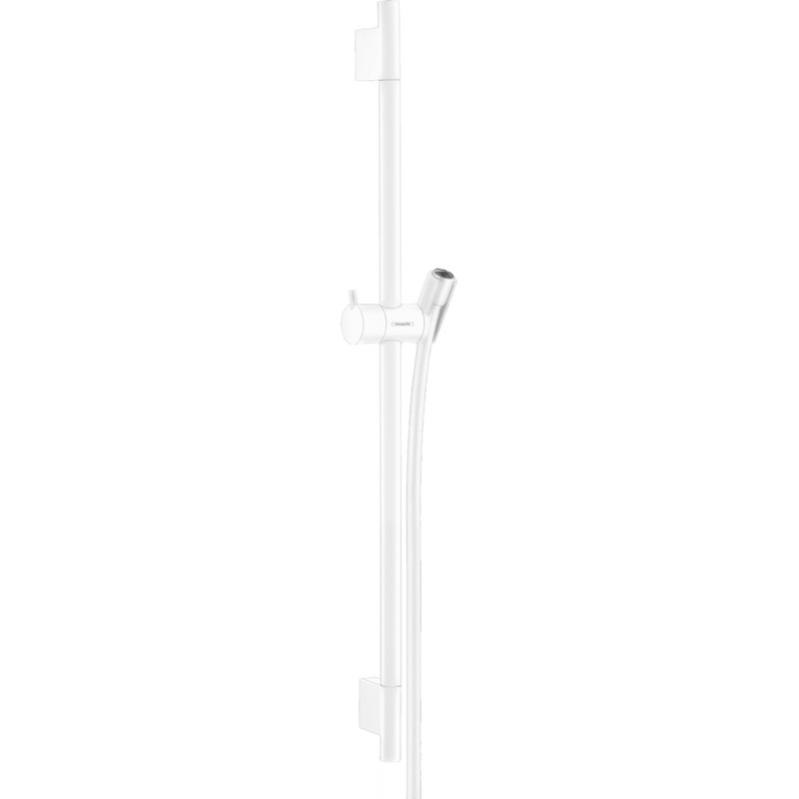 Hansgrohe Unica Barre de douche S Puro 65 cm avec flexible de douche, Blanc mat (28632700)