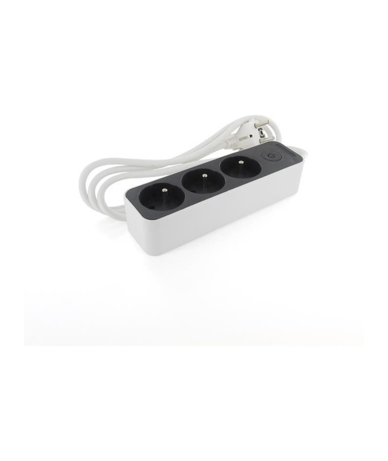 CHACON Bloc 3 x 16 A 3G1.5 mm2 1.5 m- Blanc/ Gris
