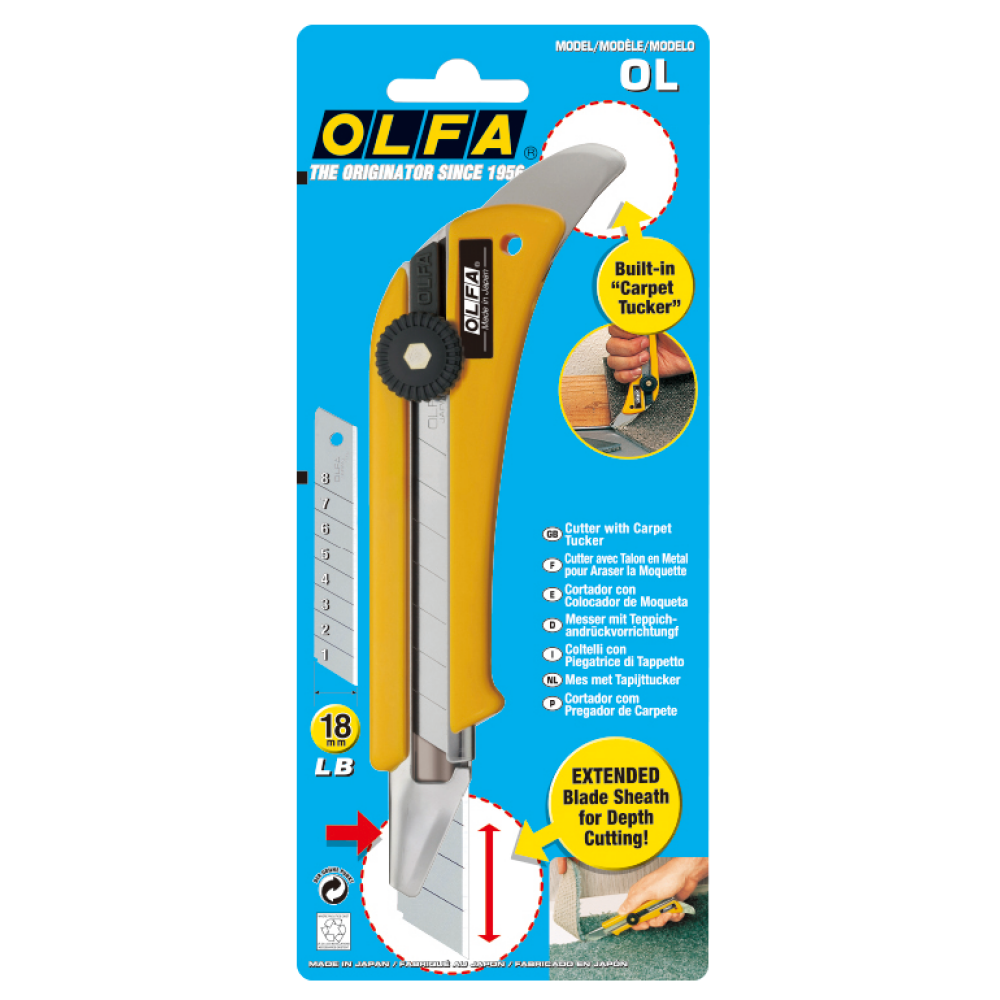 Olfa Couteau à tapis OL - 18mm - jaune 0