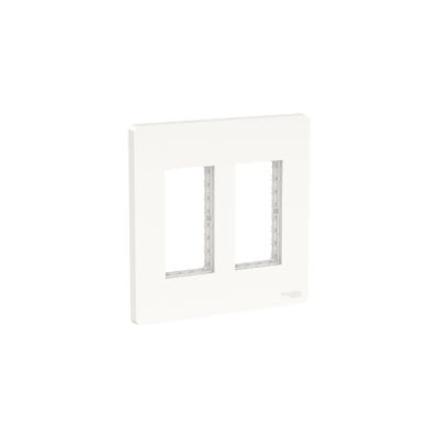 Support Et Plaque Unica Pour Boîte Verticale - 2x4 Modules - Blanc