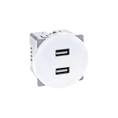Prise chargeur double USB 5,5V - Type A - COMETE Blanc 0