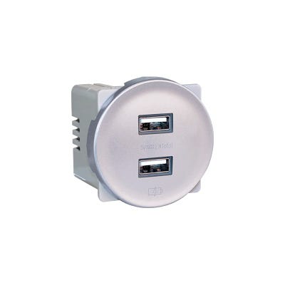 Prise chargeur double USB 5,5V - Type A - COMETE Couleur Vulcain 0