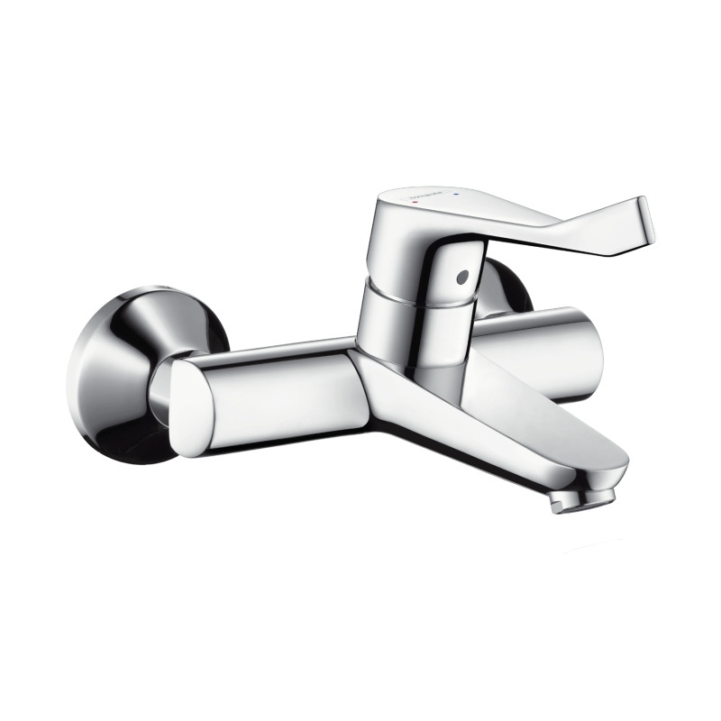 Hansgrohe Focus Care Mitigeur PMR de lavabo mural avec poignée extra longue, Chrome (31913000)