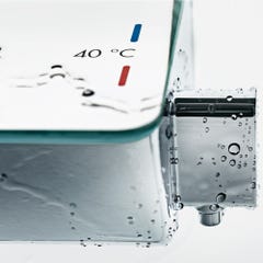 Mitigeur thermostatique de douche à tablette verre Ecostat Select finition chromé Hansgrohe 5