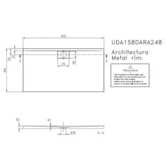 Villeroy & Boch Receveur Architectura Metalrim, 1500 x 800 x 15 mm, blanc (UDA1580ARA215V-01) 4