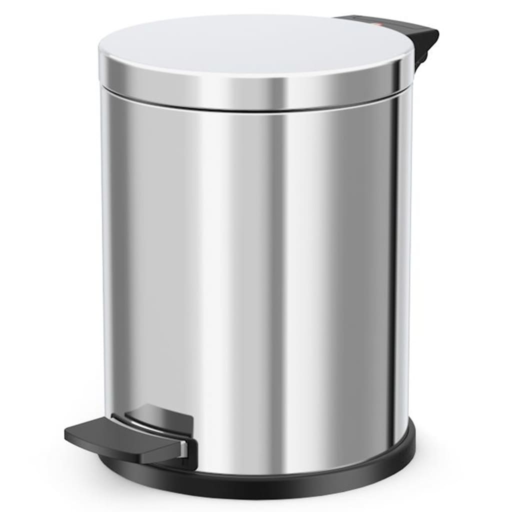 Poubelle à pédale Solid M 12 L Inox avec bac intérieur galvanisé Hailo