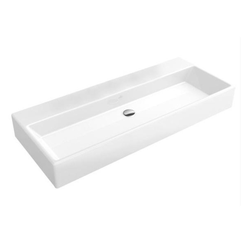 Villeroy & Boch Memento Lavabo Double 1200x470 Mm, Sans Trop-plein, 2 Trous Pour Robinetterie Pré-percés, Blanc Alpin (5133c101)