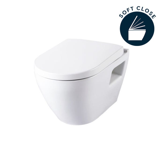 Villeroy & Boch Pack WC Bâti-support avec Cuvette Serel SM10 + Abattant softclose + Plaque chrome + Set habillage 3