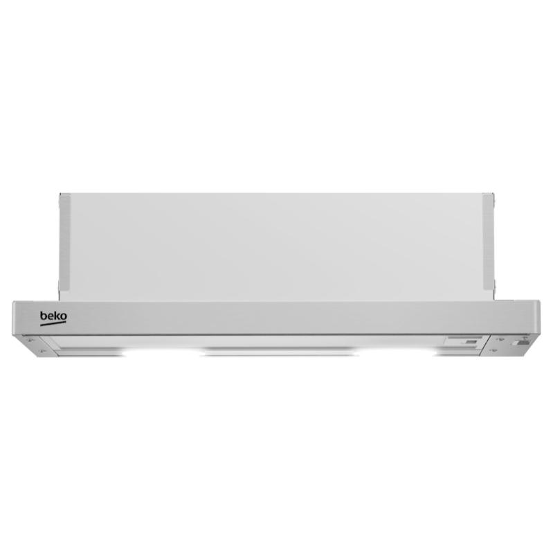 Beko Hotte de cuisine télescopique avec 3 vitesses, niveau sonore 67dB, Acier inoxydable (CTB6407X)