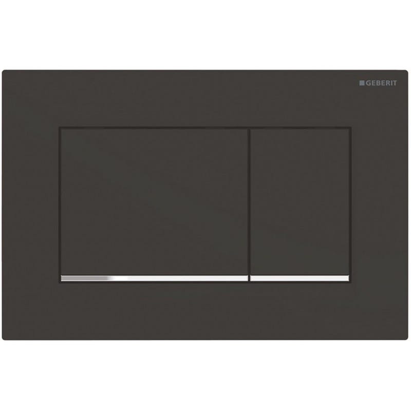 Geberit Sigma30 Plaque de déclenchement double touche, Noir mat/chrome (115.883.14.1) 0