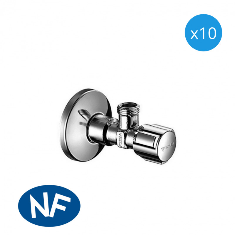 Schell Comfort Lot de 10 robinets d'équerre avec fonction de régulation, Classe de débit A (052120699-PRO10)