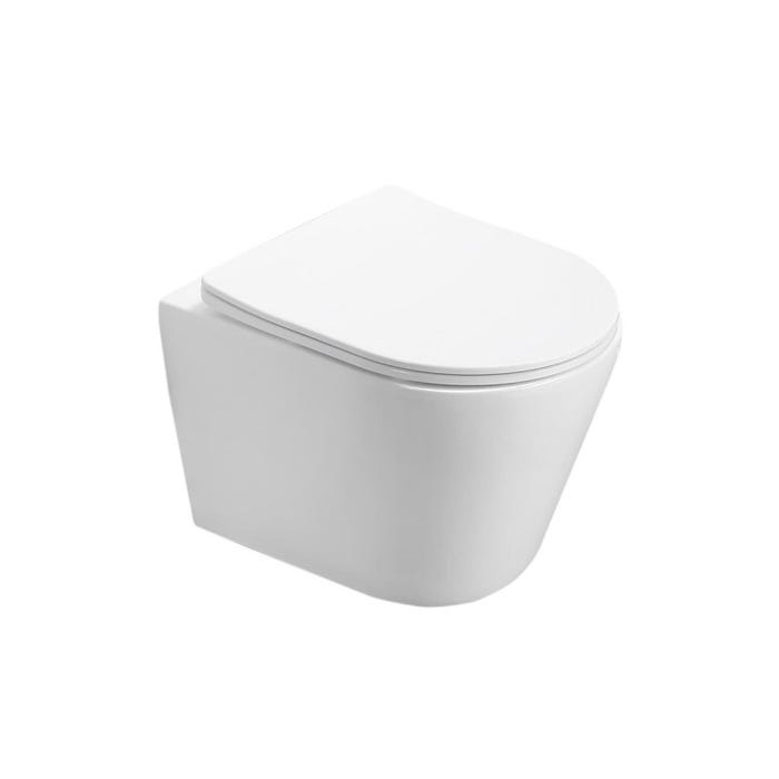 Villeroy & Boch Pack WC Bâti-support + WC SAT sans bride et fixations invisibles + Plaque chrome + Set habillage 3