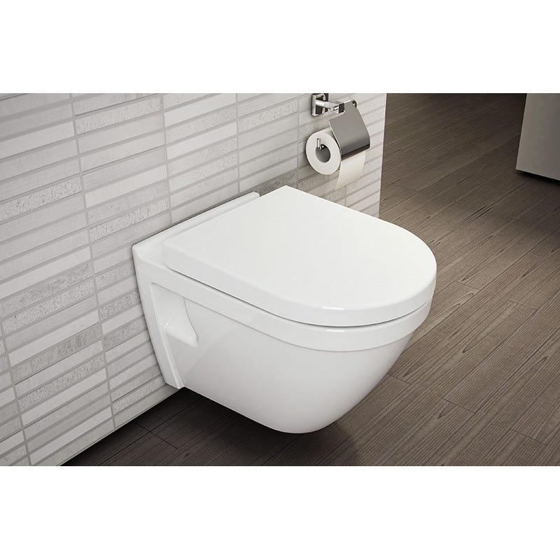 Pack WC Bati-support Geberit UP720 extra-plat + WC Vitra S50 + Abattant softclose + Plaque blanche (SLIM-S50Softclose-B) 4