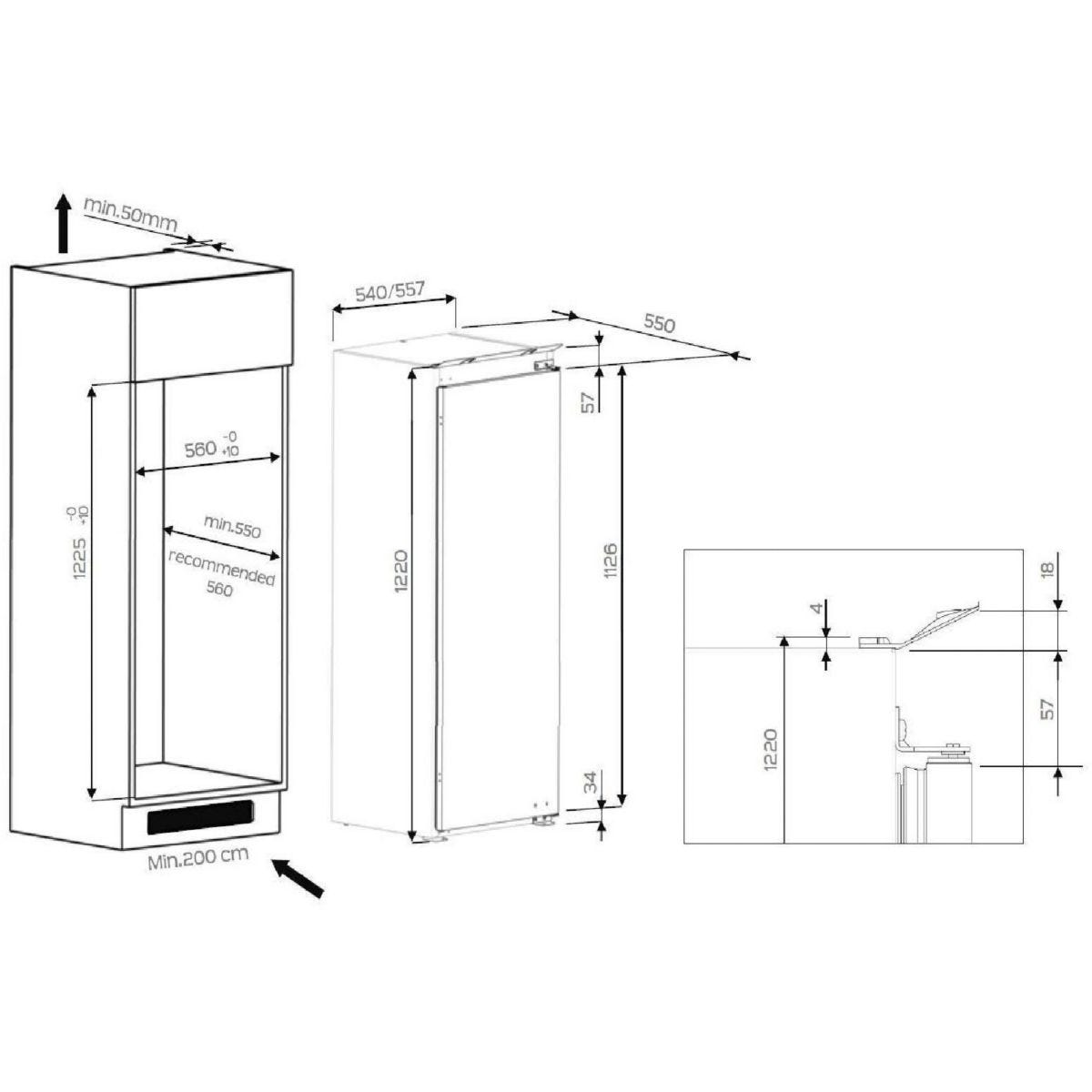 Réfrigérateur 1 porte encastrable WHIRLPOOL ARG8502 3