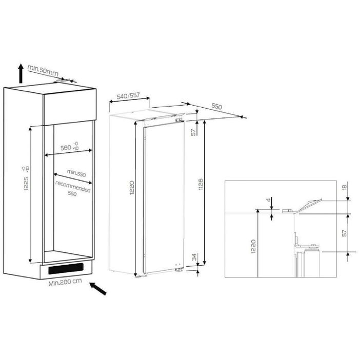 Réfrigérateur 1 porte encastrable WHIRLPOOL ARG8502 3