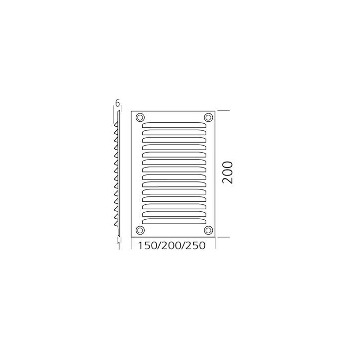 Grille de ventilation murale - Dimension : 250x250 - Teinte : Blanc - Moustiquaire : Non - RENSON 1