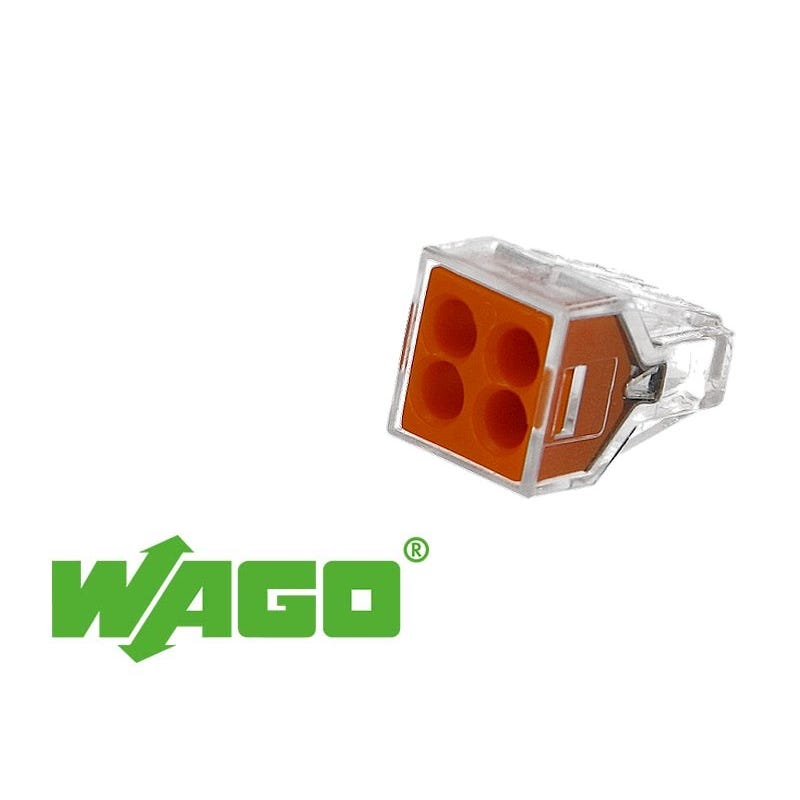 100 connecteurs WAGO 4 entrées (orange) 1