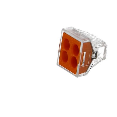 100 connecteurs WAGO 4 entrées (orange) ❘ Bricoman