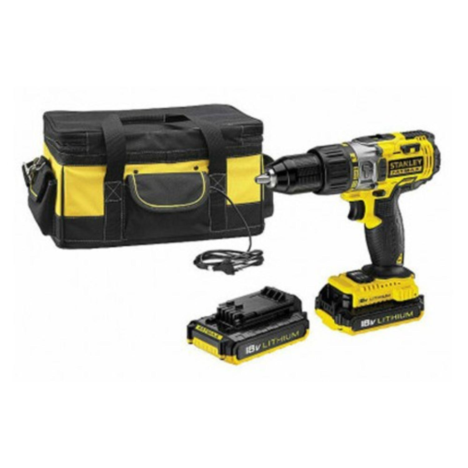 Perceuse visseuse à percussion 18V + 2 batteries 2Ah + chargeur + sac de transport - STANLEY FATMAX - FMCK475D2BC