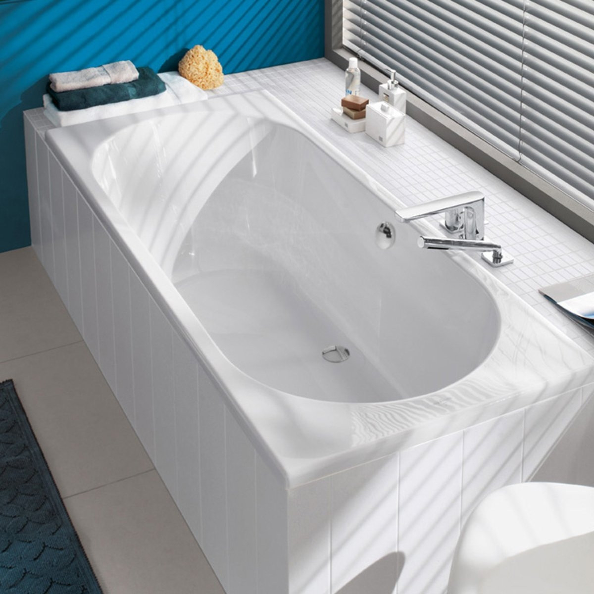 Baignoire droite 180 X 80 VILLEROY ET BOCH O Novo Solo acrylique