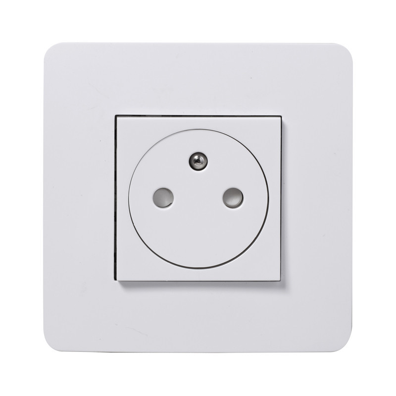 Prises affleurante 2P+T (avec plaque) UNICA - Blanc
