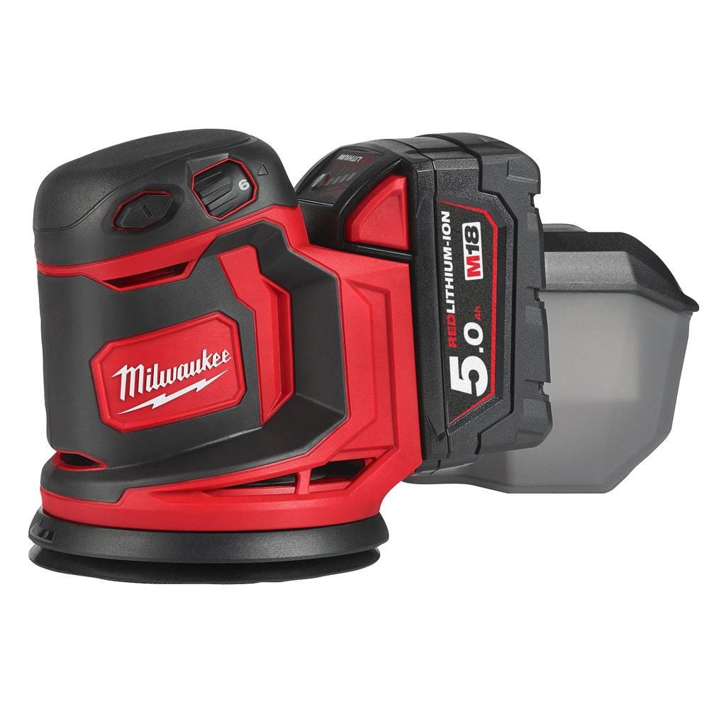 Ponceuse orbitale excentrique MILWAUKEE M18 BOS125 - 125mm - 2 batteries 5.0 Ah - 1 chargeur - 4933464229 5