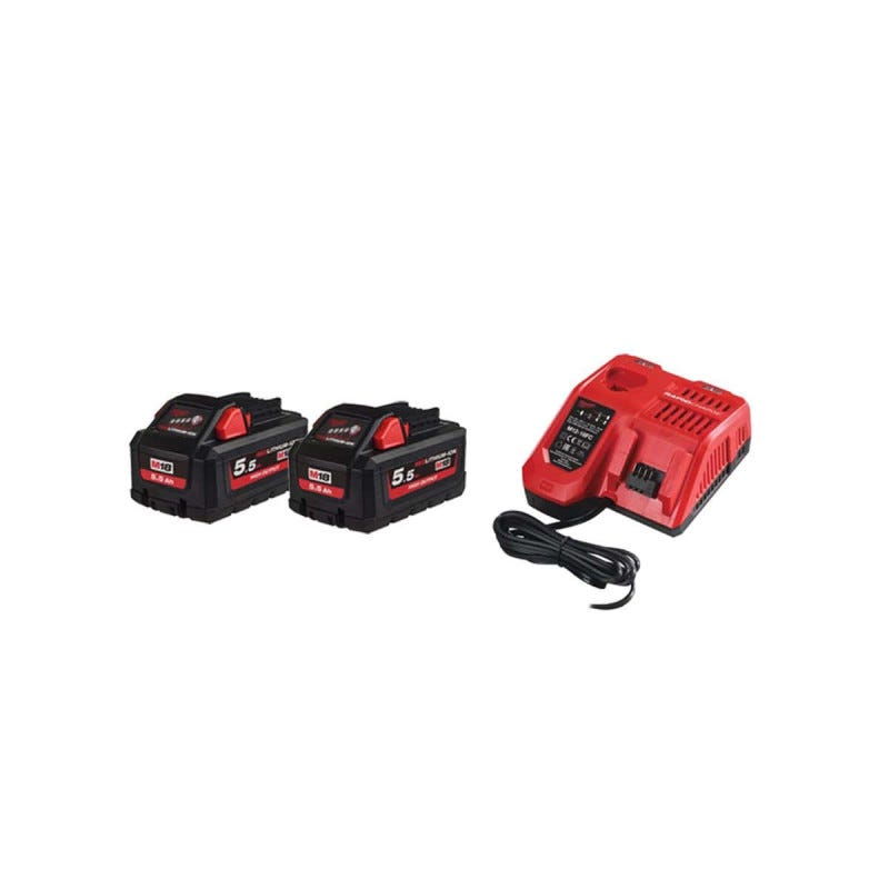 Pack MILWAUKEE 2 batteries 5.5 Ah M18 HB5.5 - chargeur M12-18 0