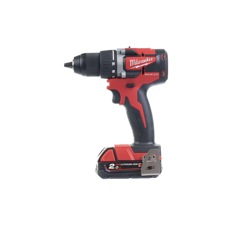 Perceuse visseuse compact MILWAUKEE M18 CBLDD-202C- 2 batteries 2.0Ah - 1 chargeur - 4933464317