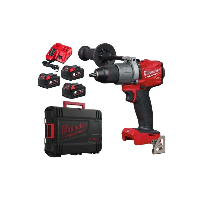 Perceuse Visseuse Milwaukee Brushless M18 Bldd2-502x - 2 Batteries 18v 5.0ah - 1 Chargeur 4933464515
