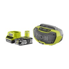 Pack RYOBI Radio d'atelier 18V One+ R18RH-0 - 1 Batterie 2.5Ah - 1 Chargeur rapide RC18120-125 0