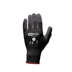 Boîte de 12 paires de gants KS TOOLS - Microfibres - Noir - Taille L - 310.0325 0