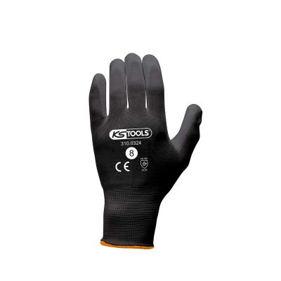 Boîte de 12 paires de gants KS TOOLS - Microfibres - Noir - Taille M - 310.0324 0