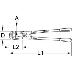 Coupe-boulons KS TOOLS - À bras tubulaires - 450 mm - 118.0118 8