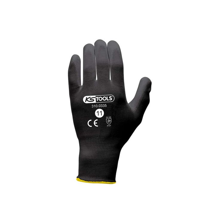 Boîte de 12 paires de gants KS TOOLS - Microfibres - Noir - Taille XXL - 310.0335 0