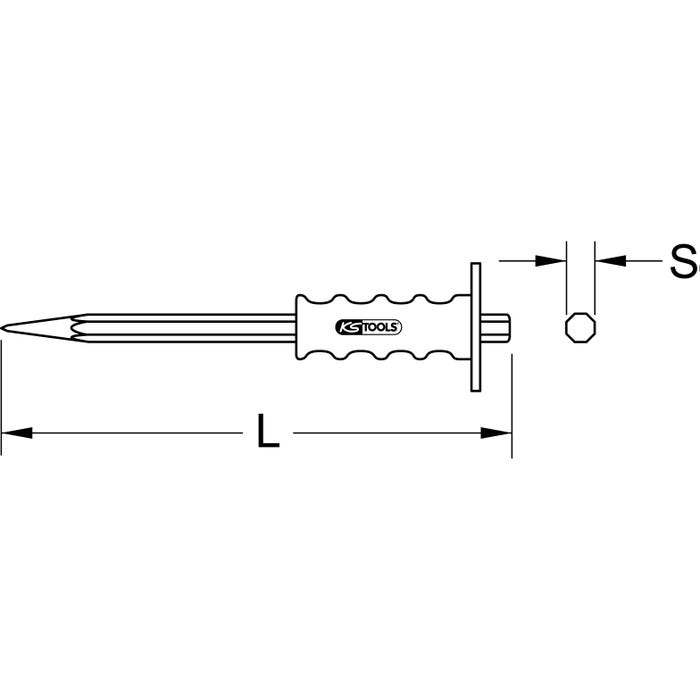 Pointerolle de maçon KS TOOLS - Avec poignée de sécurité - 300mm - 156.0516 3