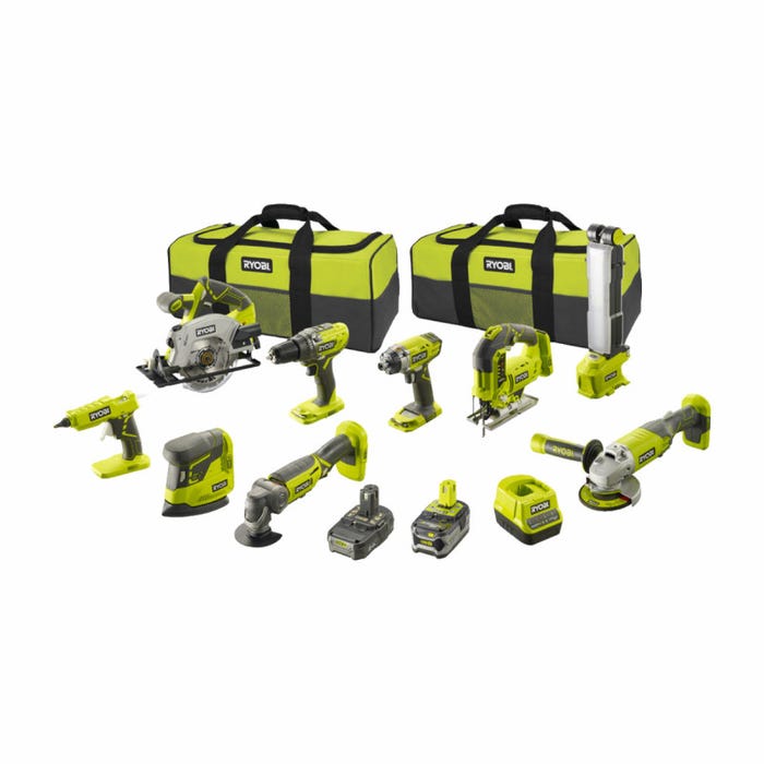 Pack RYOBI Combo 9 outils - 1 batterie 5.0Ah - 1 batterie 2.0Ah - 1 chargeur - R18CK9-252S 0
