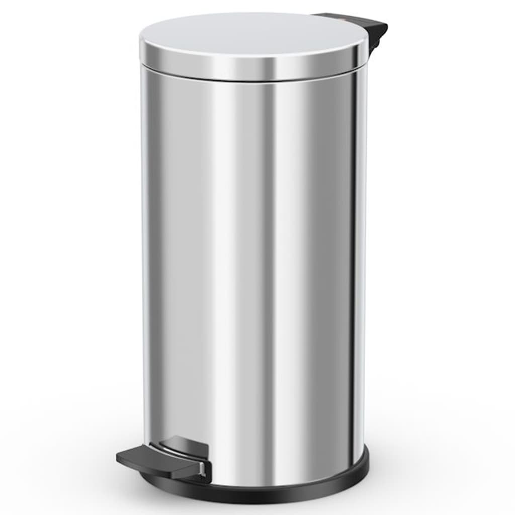 Poubelle à pédale Solid L 18 L Inox avec bac intérieur galvanisé Hailo