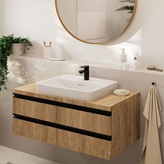 Hansgrohe Vernis Blend Mitigeur de lavabo 70, avec tirette et vidage synthétique, Noir mat (71550670) 1